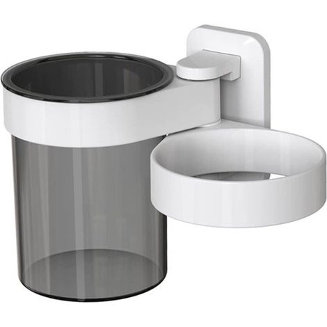 Haartrocknerhalterung fürs Badezimmer – Haartrockner-Organizer-Regal – Badezimmerorganisation – Platzsparende Wandmontage – 19,5 x 10,5 cm – Weiß (1/5)
