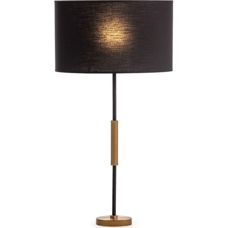 Lampe de chevet élégance dorée et noire - Noir et touches dorées (1/2)