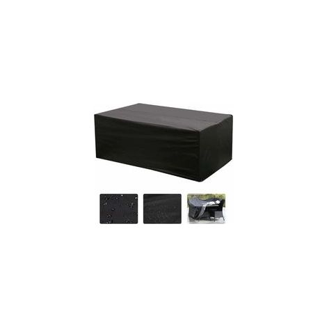 Housse de Salon Table Rectangulaire Oxford pour Meubles de Jardin UV Protection (Noir)94x70x170CM