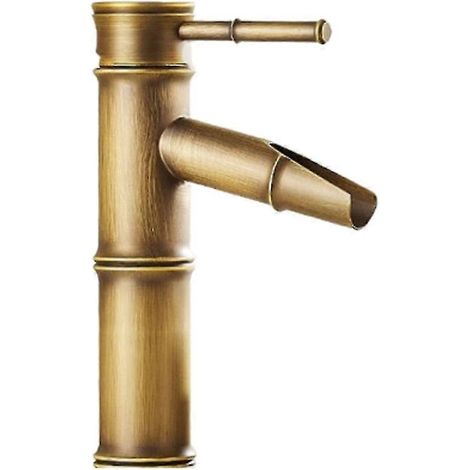 Robinet de salle de bain avec flexible, design en bambou, mitigeur de salle de bain en laiton.-AquaForge (1/5)