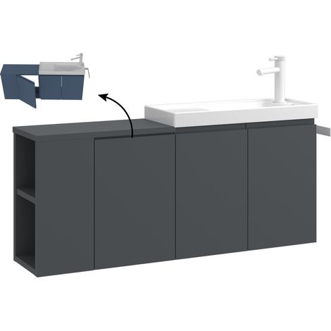 Waschtischunterschrank "Ferla 110" – 110 x 22 x 45 cm – Anthrazit matt (1/3)