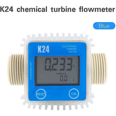 Débitmètre numérique à turbine LCD K24 pour carburant diesel, largement utilisé pour les produits chimiques et l'eau. (1/2)