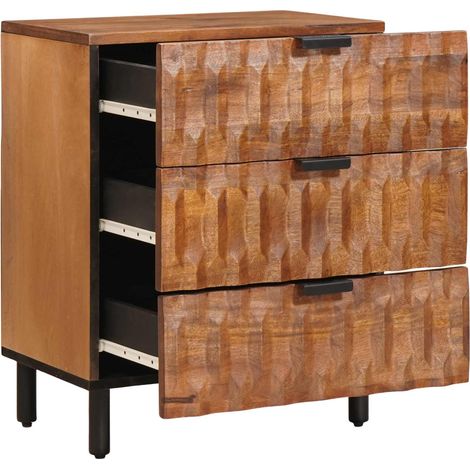 Cabinet de chevet Marron 50 x 33 x 62 cm Bois de mangue massif (1/5)