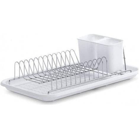 Zeller Scolapiatti moderno in metallo cromato 44x24 cm