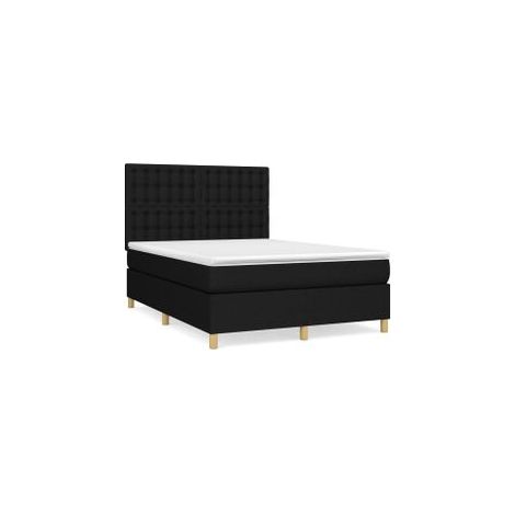 Sommier à lattes de lit avec matelas Noir 140x190 Tissu (1/5)