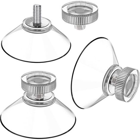 Pack of 25 suction cups Ø 40 mm M4 - Transparent suction knobs with knurled nut (1/5)