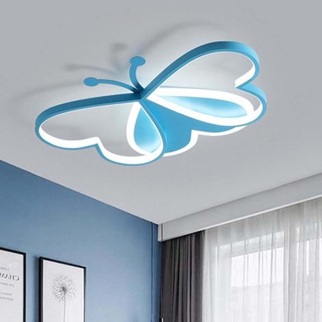 Children's LED ceiling light with remote control, dimmable 3000K-6000K, for bedroom and living room, 50W, blue (1/5)