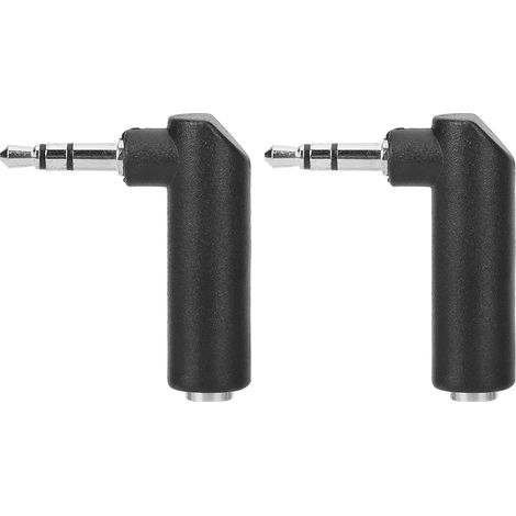 10 adaptateurs coudés 90° jack 3,5 mm mâle vers femelle pour casque et écouteurs stéréo (1/5)