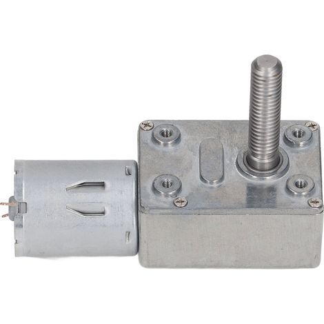 Moteur à engrenages à vis sans fin 24V 10tr/min, réducteur haute précision M8x33mm, axe en acier inoxydable, carter aluminium et laiton, couple élevé pour automatismes. (1/5)