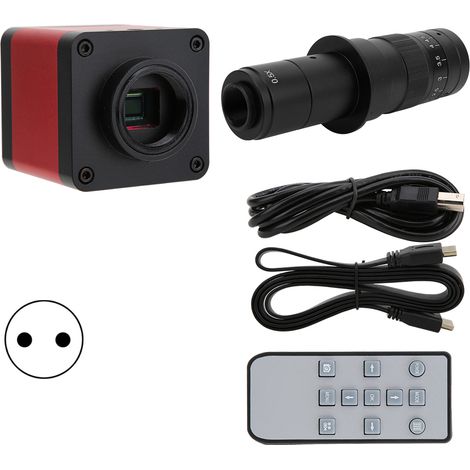 Caméra microscope industrielle HD 48MP, sortie USB double, objectif 180X, instrument avec prise UE 100-240V (1/5)