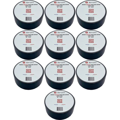 10 Rouleaux Adhésif Membrane pare-vapeur simple face 40m X 60mm - Zifort (1/2)
