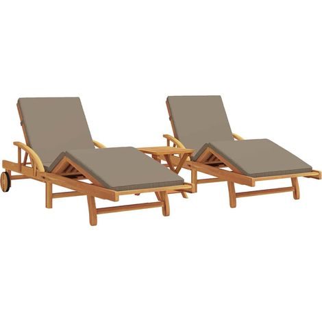 Maison Exclusive - Sonnenliege 3 pcs Taupe 200 x 67 x 84 cm Massi