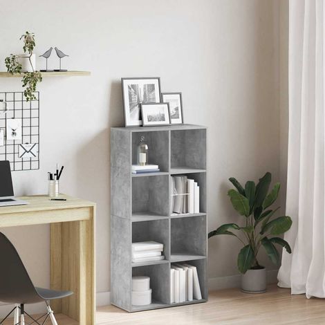 Bibliothèque/Buffet Étagère de Rangement - pour Bureau Salon Chambre Cuisine Gris béton 66 x 30 x 130 cm Aggloméré BV832904 - BonneVie (1/5)
