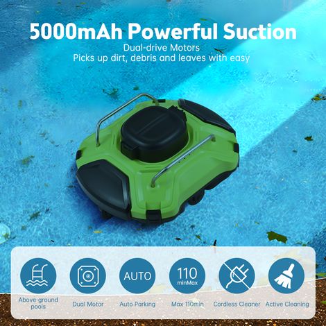 Eosnow Casteri di piscina robotica a corda 30W IPX8 IPX8 MOTORI DUPIVI INFROPRITURA AUTOMATICA AUTOMATICO 110 minuti BATTERE AUTOPARKE REDA CAMBIALE AUTOMABILE COLLETTERE 200UM NUME PER MARVERE FINO A