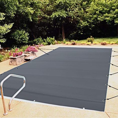 Bâche à Bulle Piscine Hivernage, Anthracite en PVC 650-680 g/m² Couverture Solaire Piscine Rectangulaire, 4 x 7 m Maille Serrée pour Piscines dans la Maison, Le Jardin, l'Hôtel, l'Ingénierie (1/5)
