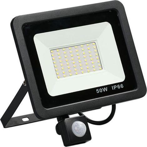 Projecteur LED Détecteur de Mouvement 50W, Spot LED Extérieur, Étanche IP66 Projecteur Exterieur LED, 6500K Blanc Froid Projecteur LED Exterieur Detecteur de Mouvement Pour Cour, Garage,Patio [Classe (1/4)