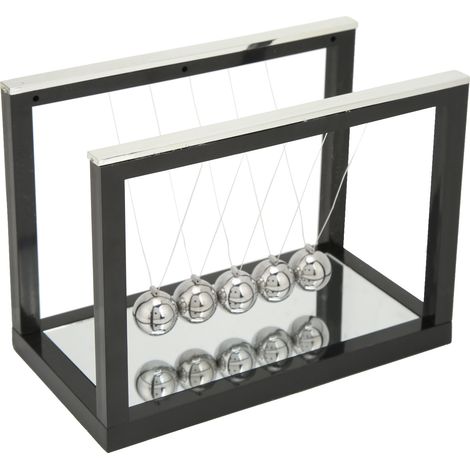 Pendulum Ball Elegant Stylish Design Mirror Style Black Swinging Ball Decompression Toy for Desktop Decoration Gift (1/5)