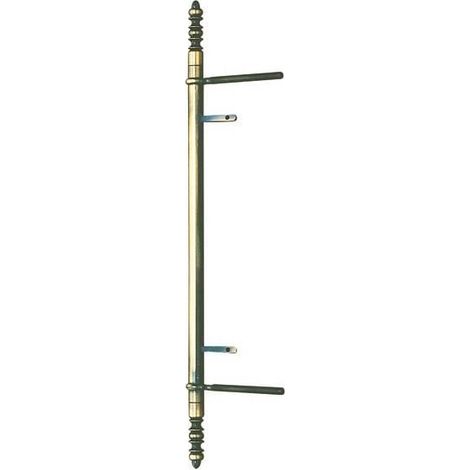 Dubois – Fiche à lacets fer ø13 vieux laiton – Entraxe goujon 256 mm – Entraxe lacets 320 mm – Hauteur 452 mm – Vendu à l'unité