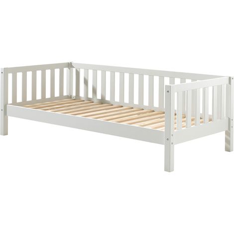 Lit banquette Friedrich 90 x 200 bois pin - blanc (1/3)