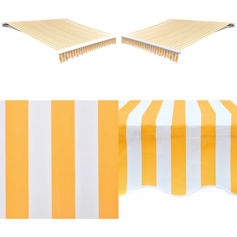 Markisenbespannung Canvas Sonnenblumengelb & Weiß 3x2,5 m - Markisenbespannung - Markisensegel - Outdoor Dekoration - Sonnenschutz - Gartendekoration - Home & Living (1/5)