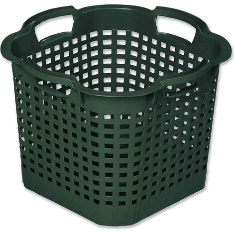 Ernte-Vorratskorb eckig, dreh-stapelbar, grün 40 x 40 x 30 cm max. 25 kg