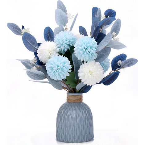 Fleurs artificielles avec vases, utilisées pour la décoration brodée dans les maisons, les jardins, les fêtes et les mariages. (1/5)