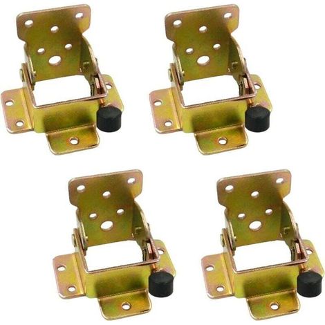 90 Degrés Charnière Pliante Autobloquante Supports de Pieds de Table Rabattable Support Pliable Raccords de Jambe Accolade de Coin pour établi Pliant en Fer avec Jaune Paquet de 4 (1/4)