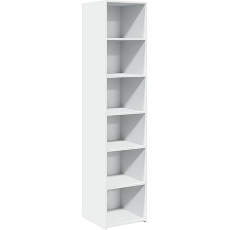 Maison La Vie - Buffet haut pour salon - Meuble de rangement blanc 40x41x185 cm bois d'ingénierie bu596