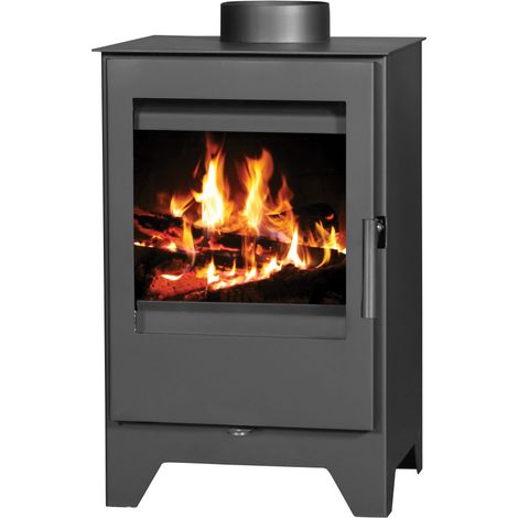 V05 – Poêle à bois compact 5 kW – Classe énergétique A – Rendement 80% – Sortie des fumées Ø150 mm – Pour petits espaces (1/2)