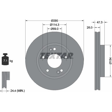 Lot de 2 Disques de frein Textar 92133905 HYUNDAI 3503011U1510 517121D100