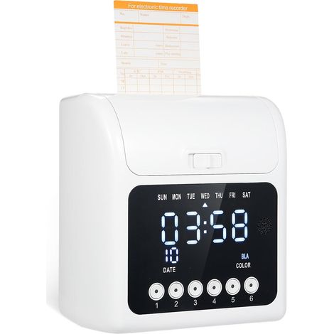 Horloge électronique avec 100 cartes de calendrier recto-verso mensuelles et hebdomadaires et 2 boîtes à ruban