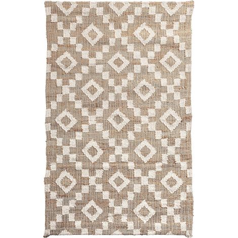 Décoration murale Sami Boho Chic en matières naturelles - Beige chaud avec motifs naturels et blanc cassé (1/4)