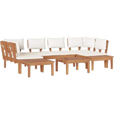 Maison Exclusive - Set Divano da Giardino 4 pz Marrone e Crema (1/5)