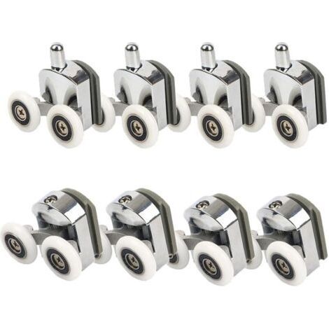 Shower Door Casters, Shower Door Casters 23mm Slider Casters Pulleys 8PCS Shower Door Diameter Top Bottom Bathroom Replacement Parts (1/5)