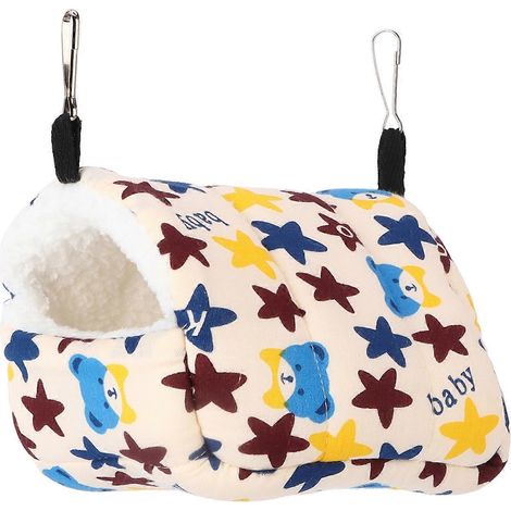 Coussin suspendu en coton chaud pour hamsters, chinchillas et petits animaux - hamac d'hiver doux à accrocher en cage, lit suspendu confortable (1/5)
