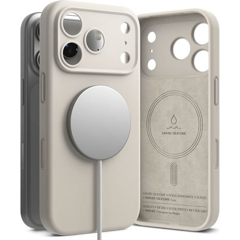 Ringke Silikon-Magnethülle für iPhone 17 Pro – Beige (1/3)