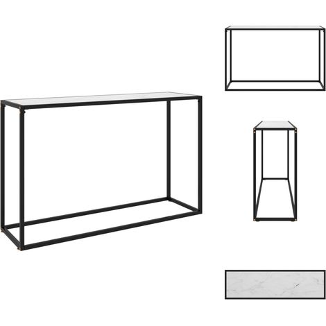 Konsolentisch Weiß 120x35x75 cm Hartglas - Konsolentisch - Wohnzimmermöbel - Sideboard - Weißer Tisch - Modernes Design (1/5)