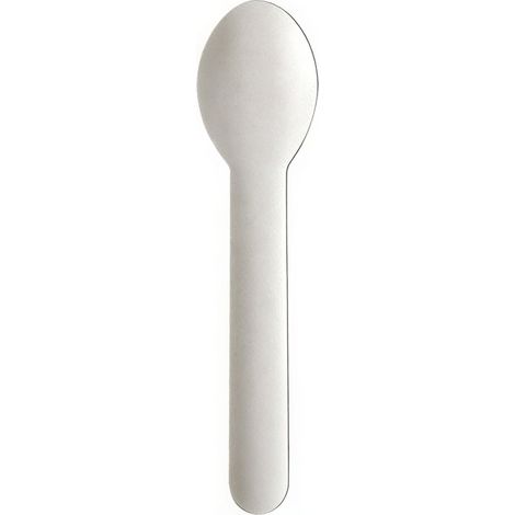 Cucharas de café de papel blancas de 13 cm, 100 unidades. (1/3)