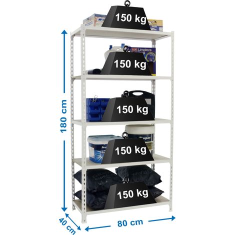 Simonrack Maderclick Mini 5/400 scaffale bianco legno