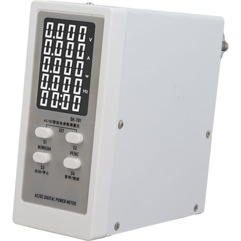 Multimètre de bureau haute précision tension V courant A puissance active W facteur de puissance PF fréquence HZ wattmètre numérique prise UE AC220V (1/5)