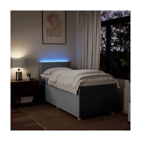 Sommier de style Snowco, matelas en tissu gris clair 80 × 200 cm, tissu doux et respirant, pour chambre, confort quotidien, assemblage rapide (1/5)
