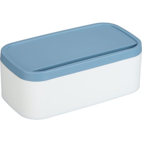 Boîte de rangement portable réutilisable pour masque anti-poussière, organisateur de masque de protection, grande capacité, pour la maison et l'école, bleu (1/5)
