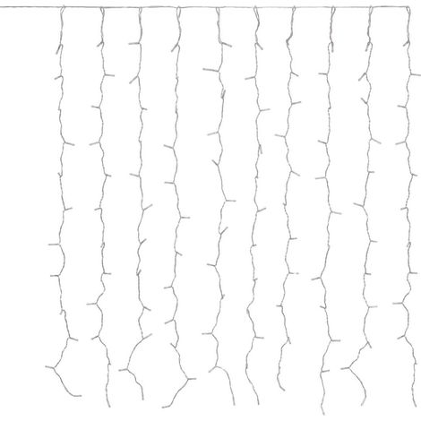 Rideau lumineux de façade d'extérieur 0,9 x 1,2 m 120 LED blanc froid 8 fonctions avec minuteur à piles - Atmosphera créateur d'intérieur (1/5)