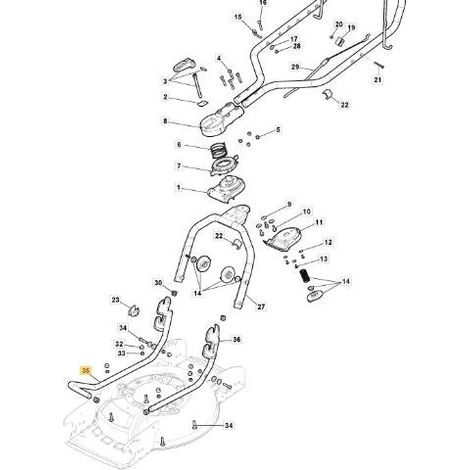 UNTERER TEIL RECHTER GRIFF MCS 50 STIGA GELB ORIGINAL STIGA - 381007706/0