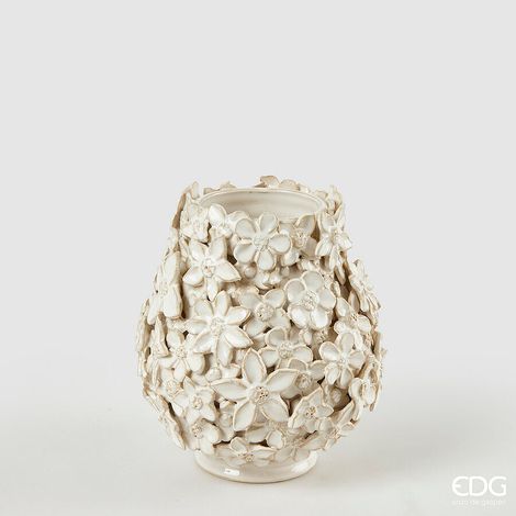EDG Enzo De Gasperi Vaso Freaky Fiorimix H 21 Cm D 17,5 Cm Ceramica Waterproof White (1/2)
