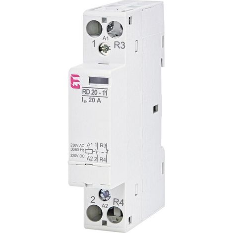 Contacteur d'installation ETI RD 20-11-230V AC/DC, 20A, REG