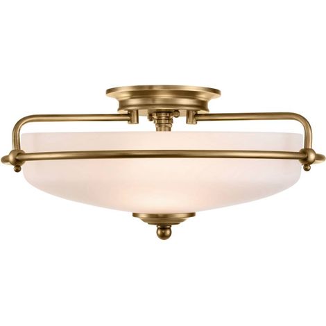 Elstead Quoizel Griffin Lampada da soffitto semi-incasso a ciotola in ottone stagionato (1/5)