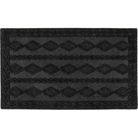 Knit Rubber Backed Indoor Doormat, 40x60cm, Charcoal (1/4)