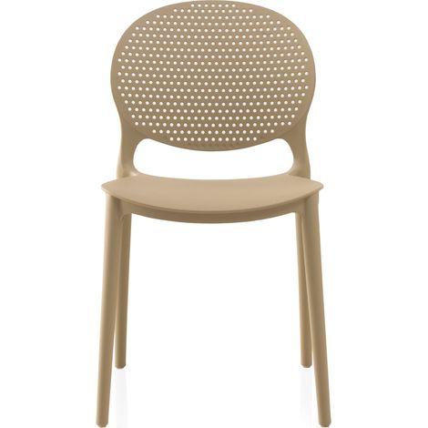 4er-Packung kamelfarbene PP-Stühle (1/5)