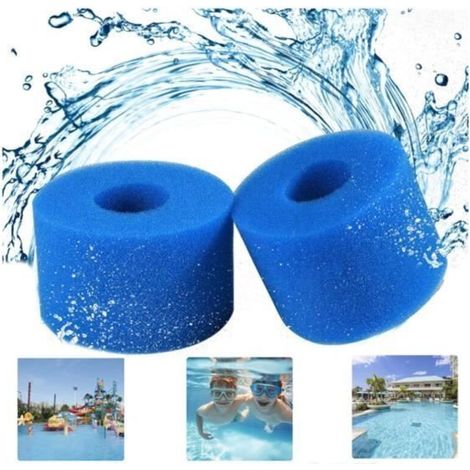 Filtre de Piscine en Mousse, Filtre Éponge Cartouche, Éponge Filtrante Type A,Filtre Spa Cartouche de Filtre en Mousse (2 pièces) (1/4)